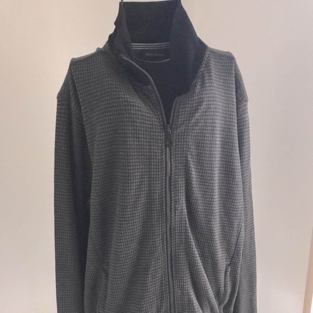 Gray and black zip sweater